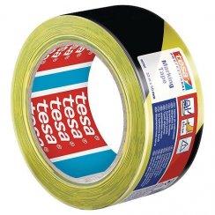 Tesa® PRO Jelölőszalag, ragasztó, figyelmeztető, sárga-fekete, 50 mm, L-33 m