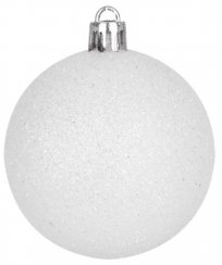 Božične kroglice MagicHome, 10 kom, bele, za božično drevo, 6 cm