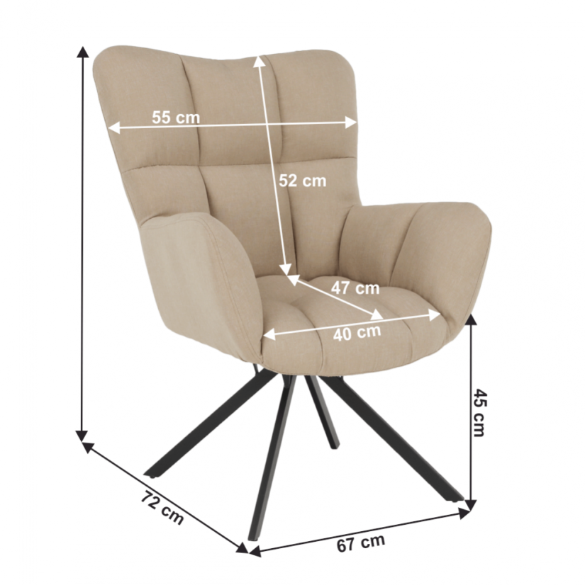 Designer-Drehstuhl, beige/schwarz, KOMODO