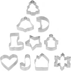 MagicHome pogácsaszaggató, sütéshez, karácsonyi, fa, forma, 10 db