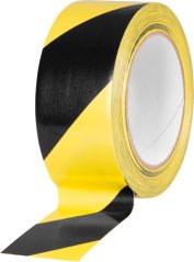 Bandă Strend Pro, 50 mm, L-33 m, PVC, adeziv, avertizare, galben/negru