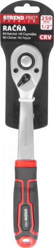 Strend Pro Premium DL300 čegrtaljka, 1/2&quot;, s polugom, 250 mm, 72z