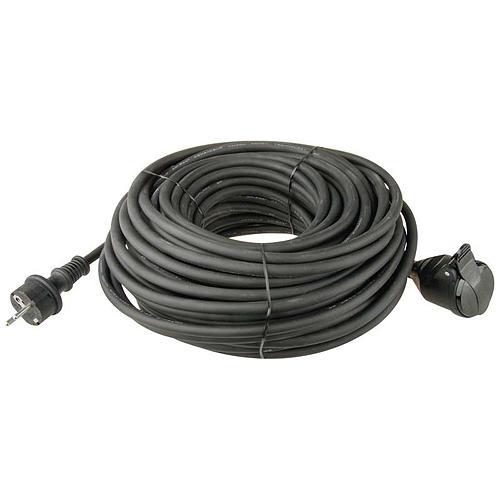 Cablu EMOS E-004, L-10 m, prelungire, negru, 1× 2P + PE, IP44