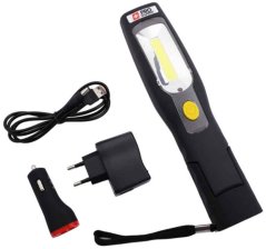 Lampa na baterije, 3W, COB LED. 400 lumena sa zglobnom bazom, PRO-TECHNIK