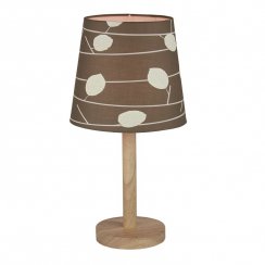 Lampa stołowa, wzór liści drewno/tkanina, QENNY TYPE 6 LT6026