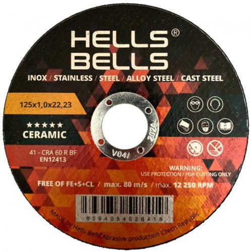 Hells Bells tárcsa 125x1,6x22,2mm, T41, SG-kerámia, vágás