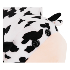 Taburet în formă de văcuţă, catifea Velvet alb/negru/natural, MOLLY