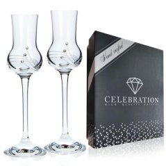 Pohár štamprlík na stopke Grappa CRYSTALS 70ml, sada 6 ks KLC