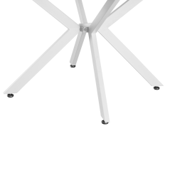 Masă extensibilă de dining, albă, 100x100-140x75 cm, ABERO TIP 1