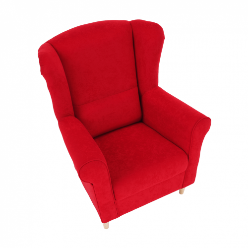 Fotel, tkanina czerwony, CHARLOT