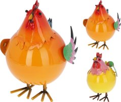 Figurica kokoš/petelin 21x25x28 cm kovinska gugalna mešanica