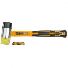 Gumijasto kladivo 400g/40mm dvostranski silikon INGCO fiberglass KLC