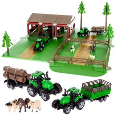 Fermă cu animale + 2 vagoane agricole 22404 (akce)