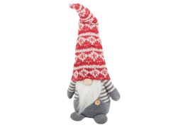 Vianočný škriatok ghost grey gnome s bradou na vianočný stromček 38cm soft