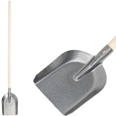 Lopata S504-4.WH univerzalna, 270x220 mm, drvena drška