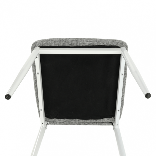 Židle, světle šedá látka/bílý kov, COLETA NOVA