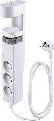 Kabel Strend Pro, długość 1,4 m, przedłużacz, 6 w 1, 3x gniazdo, 2x USB-A, 1x USB-C, z zaciskiem biurkowym