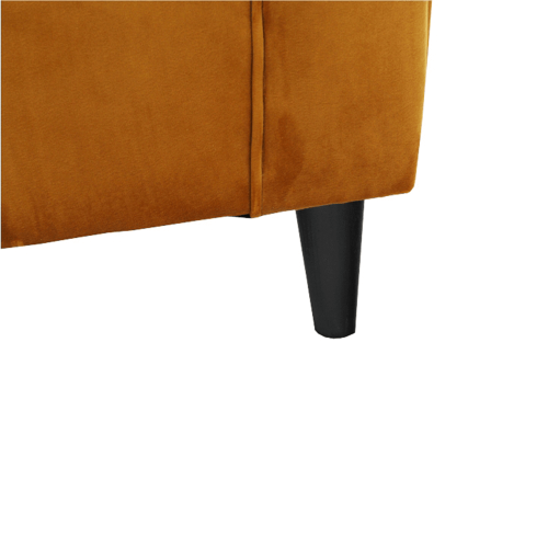 Fotel uszak ze stołkiem, tkanina musztardowa, ASTRID