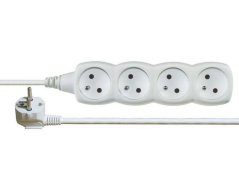 Kabelverlängerung 250V 5m/4 Z / Weiß