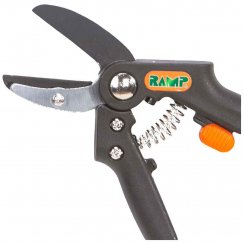 Nůžky zahradnické kovadlinové 185 mm s pojistkou, černé, RAMP