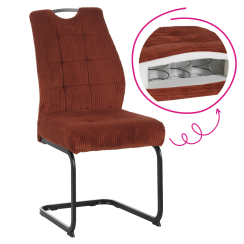 Jedilni stol, terakota/črna, KELMA