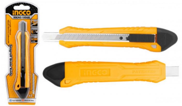 Nož za laminiranje 9 mm z gumbom INGCO 1x rezilo