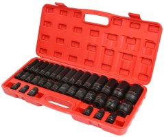 Sada úderových hlavíc krátkych a predĺžených 6HRAN 1/2" 8-32 mm, 35-dielna, MAR-POL