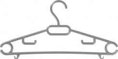Vešiak Strend Pro, na oblečenie, plastový, čierny/hnedý/sivý, bal. 6ks, 40x18,5 cm