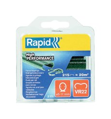 Spona RAPID VR22, PVC zelená, 215 ks, sponky pre viazacie kliešte RAPID FP222 a FP20, pre drôt 5-11 mm