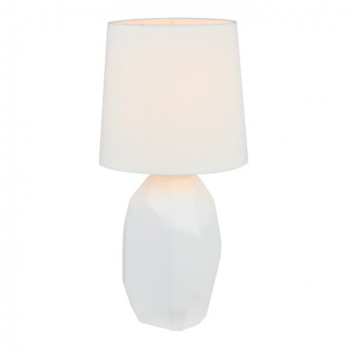 Keramická stolní lampa, bílá, QENNY TYP 1 AT15556 - AKCE