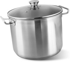 MagicHome Chloe edény, 26 cm, 10 liter, üvegtetővel, rozsdamentes acél
