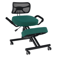 Ergonomischer Kniestuhl, grün/schwarz, RUFUS
