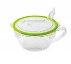 Dóza s těsněním na potraviny UH 0,9l Q-lock okruhla s ouškem