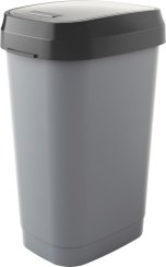 KIS Dual Swing L Mülleimer, 50L, grau, 42x30,5x61 cm, für Müll