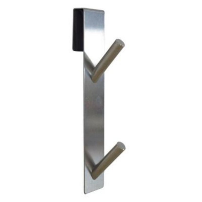 Wieszak na ubrania 2-hakowy srebrny