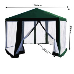 Vrtna uta, 3,9x2,5x3,9m, zelena/bela, RINGE TIP 1+6 strani (akce)
