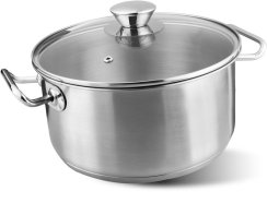 Rakott MagicHome Chloe, edény, 24 cm, 5,5 liter, üvegtetővel, rozsdamentes acél