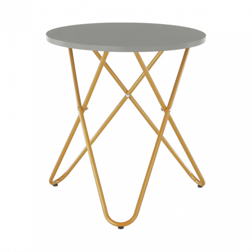 Příruční stolek, šedá/zlatý nátěr, RONDEL