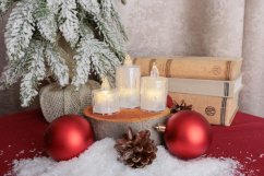 MagicHome Weihnachtskerze, 3er-Set, LED warmweiß, einfache Beleuchtung, 3,7x5/6,5/8 cm