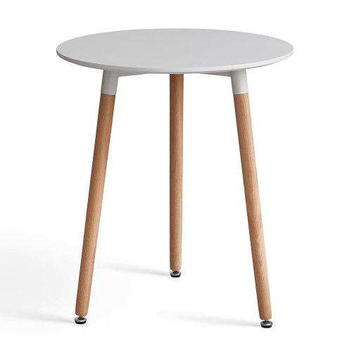 Blagovaonski stol, bijela/bukva, promjer 60 cm, ELCAN