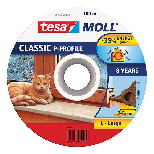 Tesamoll® profil tömítés P, 9 mm, barna, 100 m