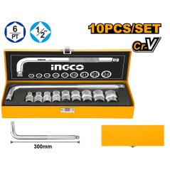 Gola szett 10db 1/2" tokban INGCO Industrial