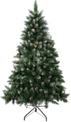 MagicHome Weihnachtsbaum Albero, Tanne, schneebedeckte Enden, mit Tannenzapfen, 180 cm
