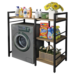 Polcállvány mosógép fölé, tölgy/fekete, BARNET