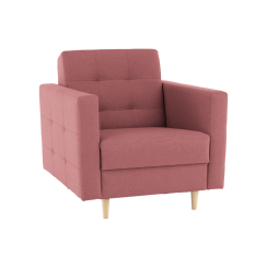 Teljesen kárpitozott fotel, régi rózsaszín szövet, AMEDIA