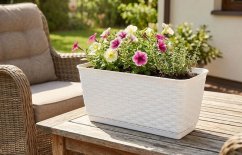 Virágcserép RATOLLA P 12 lit, fehér, matt