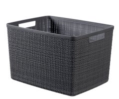 Koš Curver® JUTE L, 20 lit., temno siv, 28x36x23 cm