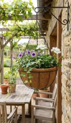 Strend Pro Hanger, Blumentopfhalter, Stahl/Kokos, hängend, mit Kette und Aufhänger, 35 cm