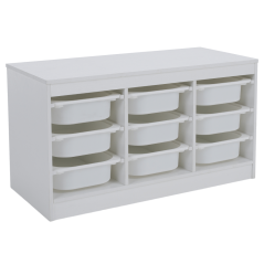 Organizator cu cutii de depozitare, alb, TRIMAL