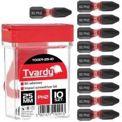 Bit 1/4" PH2 x 25 mm, impact, oțel S2, DUR